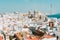 Cadiz Aerial view of the city on a sunny day. Andalusia, Spain