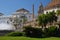 Cadiz, Andalusia, Spain. City square, gardens and fountain