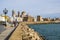 Cadiz cityscape with the cathedral and Atlantic Ocean, Andalusia, Spain