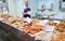 Cadiz Fish Market. Stunning Fresh fish stall in The Central Market of Cadiz, Andalusia, Spain.