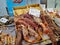 Cadiz Fish Market. Stunning Fresh fish stall in The Central Market of Cadiz, Andalusia, Spain.