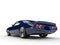 Cadmium blue vintage American car - tail view