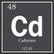 Cadmium chemical element, dark square symbol