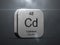 Cadmium element from the periodic table