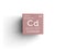 Cadmium. Transition metals. Chemical Element of Mendeleev\\\'s Periodic Table.. 3D illustration