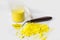 Cadmium Yellow pigment on a white background