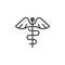 Caduceus filled outline icon