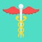 Caduceus flat icon, medicine and healthcare