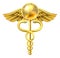 Caduceus Globe Medical Symbol Concept