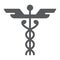 Caduceus glyph icon, medical and hospital