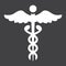 Caduceus glyph icon, medicine and healthcare