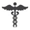 Caduceus glyph icon, medicine and healthcare