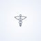 Caduceus glyph, vector best gray line icon