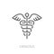 Caduceus icon vector illustration