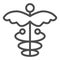 Caduceus line icon. Asclepius wand vector illustration isolated on white. Health outline style design, designed for web