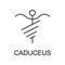 caduceus line icon. Element of medicine icon with name for mobile concept and web apps. Thin line caduceus icon can be used for