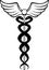 Caduceus Medical Symbol - black and white