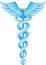 Caduceus Medical Symbol - Blue