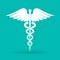 Caduceus medical symbol. Emblem for drugstore or medicine, medical sign, symbol of pharmacy, pharmacy snake symbol