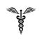 Caduceus or Rod of Asclepius . Medical symbol