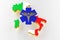 Caduceus sign with snakes on a medical star. Map of Italy land border with flag. 3d rendering