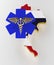 Caduceus sign with snakes on a medical star. Map of Thailand land border with flag. 3d rendering