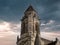 Caen, France,February 2021 Ruins of the Abbey of Caen in Normandy with a picturesque beautiful sky in the background