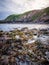 Caer Bwdy Bay view at sunset near to Caerfai Beach West Wales UK