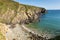 Caerfai Bay beach Pembrokeshire West Wales UK