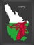 Caerphilly Wales map with Welsh national flag