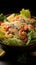 Caesar salad featuring succulent shrimp