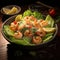 Caesar salad featuring succulent shrimp