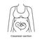 Caesarean section views icon line in vector, illustration of a pregnant woman.