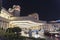 Caesars Palace main entrance at night