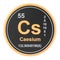 Caesium Cs chemical element. 3D rendering