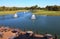 Cafe on the artificial pond