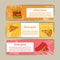 Cafe banners with hand drawn design. Fast food restaurant menu template. Set of cards for corporate identity. Vector