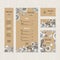 Cafe breakfast menu cardboard template. Cafe identity. Vector illustration