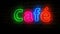 Cafe and drink neon on brick wall 3d