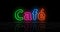 Cafe and drink symbol glowing neon 3d lights