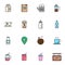 Cafe drinks filled outline icons set