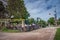 Cafe on the embankment of the river Rhine in Speyer, Germany