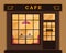 Cafe exterior. Coffee shop building.