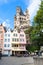 Cafe at Fischmarkt square in Cologne city