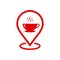 Cafe location icon vector, illustration of cafe location