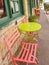Cafe outdoor in Ioannina city greece , tables chairs