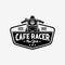 Cafe Racer Emblem Badge Logo Vector Isolated in White Background. Best for Motorbike Garage and Mechanic Logo