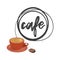 Cafe round logo collection