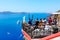 Cafe with sea view, Santorini, Greece