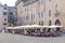 Cafe on a square infront of Ducal Palace in Mantua